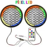 Poke Piksel Ledli Animasyonlu 20 cm Midrange Hoparlör Kapak 2 Adet 358 Mod Kumandalı Animasyonlu