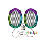 Poke Piksel Ledli Animasyonlu Oval 6x9 Midrange Hoparlör Kapak 2 Adet 358 Mod Kumandalı Animasyonlu