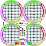 Poke Pixel Ledli 20CM Hoparlör Kapak Gümüş 4 Adet Poke PK-6300