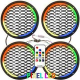 Poke PK-5651 20 cm Pixel Ledli Hoparlör Kapak 4 Adet Güçlü Ses Özelliği ile Şık Tasarım