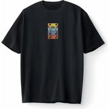 Pokemon All Caracters Pikachu Bulbasaur Charizard Baskılı Oversize Unisex Tişört T-Shirt - Siyah - XL