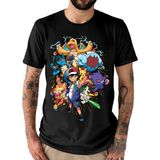 Pokemon Ash Ketchum ve Pikachu Şampiyon Takımı 02 Unisex T-Shirt - Siyah - L