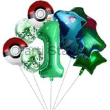 Pokemon Bulbasaur Konsept 1 Yaş Balon Set Pokemon Bulbasaur Balon Doğum Günü Folyo Balon Set - Acı Kahverengi - Bir