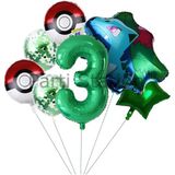 Pokemon Bulbasaur Konsept 3 Yaş Balon Set Pokemon Bulbasaur Balon Doğum Günü Folyo Balon Set - 1BW-Beyaz - Üç