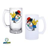Pokemon Kulplu Bira Bardağı Buzlu Veya Şeffaf Seçenekli 0340