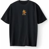 Pokemon Pikachu Pikaçu No Coffee No Workee Oversize Unisex Tişört T-Shirt - Siyah - L