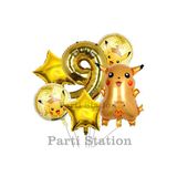 Pokemon Pikaçu Konsept 9 Yaş Doğum Günü Balon Set Pokemon Pikachu Folyo Balon Set