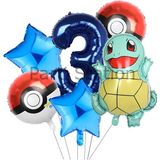 Pokemon Squirtle Konsept 3 Yaş Balon Set Pokemon Squirtle Balon Doğum Günü Folyo Balon Set - Altın Sarısı - Üç