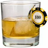 Poker Çip Tasarımlı Viski Bardağı, 300cc, Şeffaf Cam
