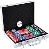 Poker Çipli Alüminyum Taşıma Çantalı V.I.P Poker Set + 2 Adet Poker Destesi (200'lü)