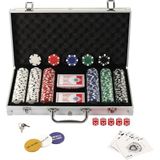 Poker Çipli Alüminyum Taşıma Çantalı V.I.P Poker Set + 2 Adet Poker Destesi (300'lü)