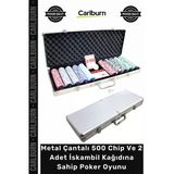 #Poker Profesyonel Metal Çantalı 500 Chip 2 Adet İskambil Kağıdına Sahip Poker Oyunu
