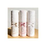 POKUT Çeyizlik Fiyonk Detaylı Lüks 3'lü Havlu Seti 30x50 cm Pamuklu Hediyelik Havlu