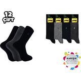 Pola 1000-7 Dört Mevsim Likralı Erkek Bambu Çorap 12'li - Renkli - 40 - 44