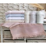 Pola Life Soft Karışık Renk 6'lı Etamin Bordorlu Kadife Jakarlı Saçaklı Havlu