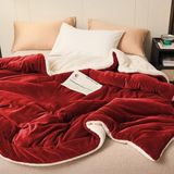 Polar Battaniye Çift Taraflı Çift Kişilik 220X240 cm Kırmızı Polyester Mikrofiber - 0,6 x 19 x 29 cm