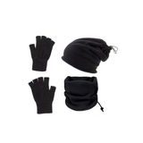 Polar Bere Ve Boyunluk + Yün Eldiven 3'Lü Set Polar Bere Ve Boyunluk + Yün
