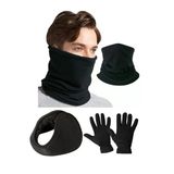 Polar Boyunluk Polar Kulaklık Polar Eldiven Siyah Set