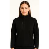 Polar Kazak – Dik Yaka, Yarım Fermuarlı, Fermuarlı Göğüs Cepli, Siyah Biyeli, Kışlık Rahat Regular Fit Günlük Model - Siyah - 2XL