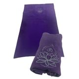 Polar Yoga Battaniyesi, Lotus Çiçeği Baskılı Yoga Battaniyesi 170x110 Cm (Mor)