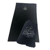 Polar Yoga Battaniyesi, Lotus Çiçeği Baskılı Yoga Battaniyesi 170x110 Cm (Siyah)