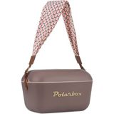 Polarbox Prinkstyle Geometric Classic Mauve-Gold Pamuk ve Deri Kayışlı Soğuk ve Sıcak Tutucu Thermo Box 20 Lt - Kızıl Kahve - Standart