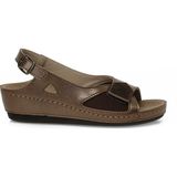 Polaris 167249.Z6FX Bronz Kadın Düz Sandalet - Altın