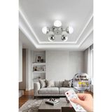 Polaris Model Gümüş 5"li Ledli 3 Renk Modu Kristal Salon Mutfak Yatak Çocuk Odası Avize