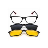 PolarOne PO 351-C1 POLARİZE GÜNEŞ ANTİFAR 2 KLİPSLİ+ MAVİ IŞIK KORUMALI PREMİUM ERKEK GÖZLÜK 55 EKARTMAN