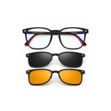 PolarOne PO352-C1 POLARİZE GÜNEŞ ANTİFAR 2 KLİPSLİ+ YEŞİL ANTİ REFLELİ MAVİ IŞIK KORUMALI ULTRA PREMİUM ERKEK