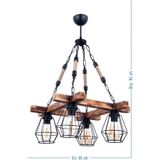 polataydinlatma Tetra Wooden 4 Lü Lüx Halatlı Avize