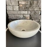 Polen Stone Gri Mermer Çanak Lavabo 40X12X35 - Ekru