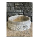 Polen Stone Silver Traverten Taş Dekoratif Patlatma Modeli Lavabo