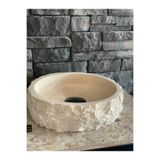 Polen Stone Traverten Taş Dekoratif Patlatma Modeli Lavabo 41x15