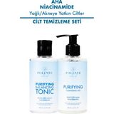 Polente Natural Yağlı ve Akneye Yatkın Ciltler AHA ve Niacinamide Arındırıcı Cilt Temizleme Seti