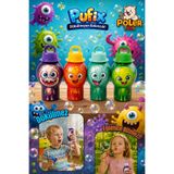 POLER TOYS Pufix Dökülmeyen Üflemeli Çocuk Köpük Baloncuk Oyuncağı Akmayan Şişeli Monster Canavar Figürlü
