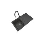 POLEX Cristalüx Granit Eviye P-02+Swan-3 Antrasit