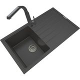 POLEX Cristalüx Granit Eviye P-03+Luxury Antrasit