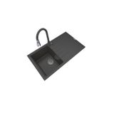 POLEX Cristalüx Granit Eviye P-03+Spiralli Antrasit
