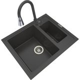 POLEX Cristalüx Granit Eviye P-04+Spiralli Antrasit