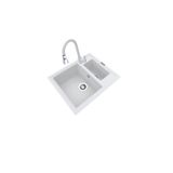 POLEX Cristalüx Granit Eviye P-04+Spiralli Beyaz