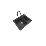 POLEX Cristalüx Granit Eviye P-04+Swan-3 Antrasit