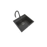 POLEX Cristalüx Granit Eviye P-08+Swan-3 Antrasit