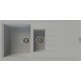 POLEX Cristalüx Granit Evye P-01 Gri 1,5 Gözlü Tezgah Altı Ve Tezgah Üstü Mutfak Evyesi 99x49,5cm