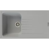 POLEX Cristalüx Granit Evye P-02 Gri Tezgah Altı Ve Tezgah Üstü Mutfak Evyesi 85x49,5cm