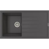 POLEX Cristalüx Granit Evye P-03 Antrasit Tezgah Altı Ve Tezgah Üstü Mutfak Evyesi 85x49,5cm