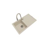 POLEX Cristalüx Granit Evye P-03 Bej Tezgah Altı Ve Tezgah Üstü Mutfak Evyesi 85x49,5cm