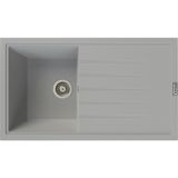 POLEX Cristalüx Granit Evye P-03 Gri Tezgah Altı Ve Tezgah Üstü Mutfak Evyesi 85x49,5cm