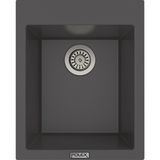 POLEX Cristalüx Granit Evye P-05 Antrasit Tezgah Altı Ve Tezgah Üstü Kare Mutfak Evyesi 41x51cm