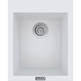 POLEX Cristalüx Granit Evye P-05 Beyaz Tezgah Altı Ve Tezgah Üstü Kare Mutfak Evyesi 41x51cm